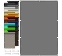 Voile d'ombrage Imperméable 180 x 700 cm Protection Solaire, Coupe-Vent, Anti UV Filet D'Ombrage, Voile avec Oeillets et Cordons pour Jardin Terrasse Balcon, Gris Clair