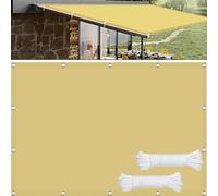 Voile d'ombrage Imperméable 2.3 x 3.7 m Protection Contre Les UV, Protéger du Soleil, Résistante Déchirure Filet d'ombrage Voiles Anti Feuille avec 4 Corde Libre pour Jardin/Pergola, Couleur Crème