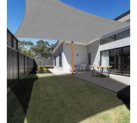 Voile d'ombrage imperméable, 2 x 4 m, UV50+ et résistant aux tempêtes, pour jardin, terrasse, balcon, avec œillets renforcés et sangles de serrage, gris