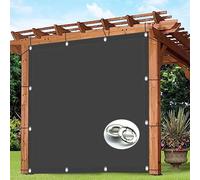 Voile d'ombrage imperméable 2 x 6,5 m - Pare-soleil coupe-vent pour jardin et terrasse - Gris foncé - Protection d'intimité avec corde gratuite - Auvent d'extérieur pour soulager le soleil d'été
