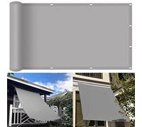 Voile d'ombrage imperméable 2 x 7 m - Bloque 98 % des rayons UV - Avec 4 cordes - Pour terrasse, arrière-cour et extérieur - Indispensable pour un confort extérieur - Gris clair