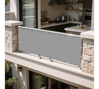 Voile d'ombrage Imperméable 220 x 310 cm Pare-Soleil Jardin Balcon 100% Résistant Aux UV Brise Vue avec 4 Morceaux de Corde pour Jardin Patio Terrasse Camping, Gris Clair