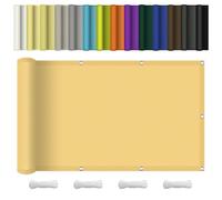 Voile d'ombrage Imperméable 220 x 520 cm Imperméable Protection UV 98% Rectangulaire Voile Ombrage Auvent avec Cordes et Serre-Câbles pour Serre, Patio, Pergola, Jardin, Jaune Sable