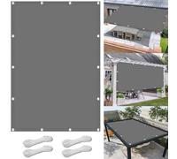 Voile d'ombrage imperméable - 250 x 280 cm - Tissu personnalisable - Protection UV à 98 % - Imperméable - Avec cordon - Parfait pour balcon et jardin - Gris clair