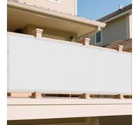 Voile d'ombrage Imperméable 260 x 395 cm Imperméable UV 98% Indéchirable Toiles D'Ombrages avec Corde Libre Facile à Plier pour Jardin Terrasse Camping Sable, Blanc