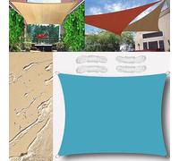 Voile d'ombrage imperméable - 3,5 x 5 m - Protection UV - Pour jardin et terrasse - Avec corde - Bleu - Solution d'ombrage pour extérieur
