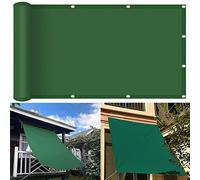 Voile d'ombrage imperméable - 3,5 x 6 m - Bloque 98 % des UV - Pour extérieur, terrasse et jardin - Vert foncé avec cordes de montage - Protection solaire