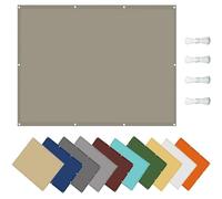 Voile d'ombrage Imperméable 3.5 x 8 m Rectangulaire PES Toile d ombrage Protection UV avec Corde Libre Jardin Terrasse Camping Crème, Kaki