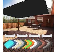 Voile d'ombrage imperméable 3,6 x 7,5 m - Bloque 98 % des rayons UV - Pour jardin, terrasse, balcon et piscine - Avec cordes de tension - Noir - Protection parfaite pour l'extérieur