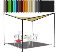 Voile d'ombrage Imperméable 3.9 x 4 m Protection UV, Imperméable, Résistant Aux Intempéries Voile D’Ombrage Rectangulaire Carré pour Jardin/Voitures/Terrasse/Extérieur, Jaune Sable