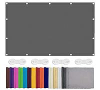 Voile d'ombrage imperméable - 3 x 8 m - Protection UV à 98 % avec 4 cordes - Pour jardin, terrasse, cour, garage et fête - Gris foncé