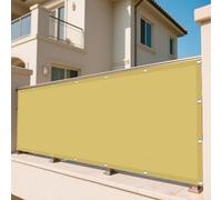 Voile d'ombrage Imperméable 305 x 420 cm Rayons UV à 98% Voile Pare Soleil avec Corde Libre Facile à Plier pour Patio Jardin, Terrasse, Extérieur, Balcon, Jaune Sable