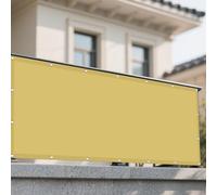 Voile d'ombrage Imperméable 332 x 385 cm Protection UV 98% Imperméable Diffuseur D’Ombre avec Oeillets Cordons pour Patio Jardin, Terrasse, Extérieur, Balcon, Jaune Sable