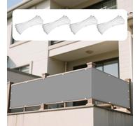 Voile d'ombrage Imperméable 370 x 505 cm Respirant Protection des Rayons UV Filet d'ombrage Rectangle Résistant l'eau Polyester pour Jardin Terrasse Balcon Camping, Gris Clair