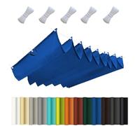 Voile d'ombrage imperméable - 4 x 6 m - Protection solaire - Ajustement 95 % anti-UV - Avec œillets et cordon - Pour balcon, terrasse, jardin, bleu roi