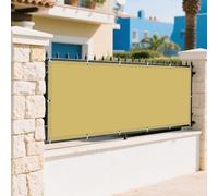 Voile d'ombrage Imperméable 420 x 435 cm Rayons UV à 98% Voiles d'ombrage pour Patio avec Cordons pour Jardin Terrasse Balcon Extérieur, Couleur Crème
