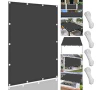 Voile d'ombrage imperméable 430 x 480 cm avec cordes de fixation, protection UV à 98 %, résistant au vent et durable, avec œillets, pour terrasse, jardin (gris foncé)