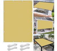 Voile d'ombrage imperméable 490 x 490 cm - Protection UV à 98 % - Avec œillets et corde, parfait pour cour, terrasse et terrasse - Crème