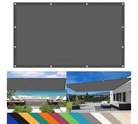 Voile d'ombrage imperméable - 5,5 x 7 m - Résistant aux intempéries - Pour extérieur, terrasse, fête et jardin - Protection contre le vent avec cordes de montage - Gris foncé