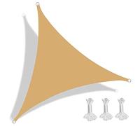 Voile d'ombrage imperméable 6,2 x 6,2 x 6,2 m, Durable, pour terrasse, Jardin, Patio, résistant à l'eau, Design Triangulaire, Couleur crème