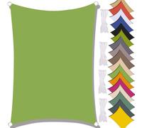 Voile d'ombrage imperméable 6 x 6 m - Protection UV à 95 % - Pour piscine, jardin, terrasse, camping - Vert - Remplacement du parasol - Facile à installer