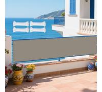 Voile d'ombrage Imperméable 670 x 740 cm Protection des Rayons UV Voile d'ombrage Terrasse avec Oeillets et Cordons pour Jardin Patio Terrasse Camping, Kaki