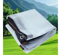 Voile d'ombrage imperméable 7,6 x 4 m - Protection UV à 95 % en polyester transparent - Carré - Pour jardin et terrasse - Blanc - Filet d'ombrage durable