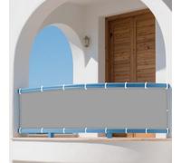 Voile d'ombrage Imperméable 80 x 400 cm Protection des Rayons UV Balcon Paravent Bâche Cordes de Fixation Incluses pour Serre/Jardin/Pergola/Patio Lawn, Gris Clair