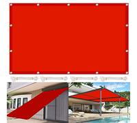 Voile d'ombrage imperméable 9 x 10 m - Protection UV à 95 % - Angle droit - Avec cordes de fixation - Idéal pour jardin, terrasse, balcon - Rouge 21985
