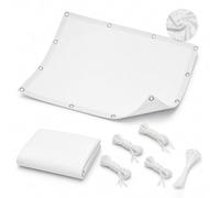 Voile d'Ombrage Imperméable 98% Protection UV Blanc 2.7x3M Robuste Rectangulaire Auvent avec Œillets et Cordes pour Terrasse Jardin Piscine Fête