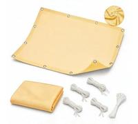 Voile d'Ombrage Imperméable 98% Protection UV Jaune 1x14M Robuste Rectangulaire Auvent avec Œillets et Cordes pour Terrasse Jardin Piscine Fête