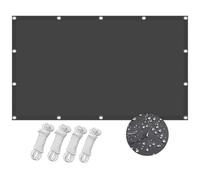 Voile d'ombrage imperméable à 98 % avec œillets et cordes, pour jardin, balcon, pergola, gris foncé, solution d'ombrage pour extérieur, 1,6 x 3,8 m, gris foncé