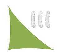 Voile d'ombrage imperméable à angle droit - Bloque 98 % des rayons UV - Pour jardin et terrasse - En polyester avec cordes gratuites - Vert - 5 x 5 x 7,1 m