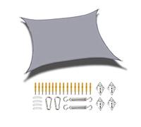 Voile d'ombrage imperméable, anti-UV avec kit de fixation pour jardin et piscine, bâche pare-soleil rectangulaire, parfaite pour terrasse et arrière-cour