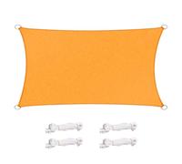 Voile d'ombrage Imperméable Anti UV Solaire résistant à l'eau Protection Contre Le Vent Polyester avec Protection UV pour Jardin terrasse Camping (4×6M,Orange)