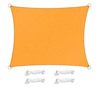 Voile d'ombrage Imperméable Anti UV Solaire résistant à l'eau Protection Contre Le Vent Polyester avec Protection UV pour Jardin terrasse Camping (2×2M,Orange)