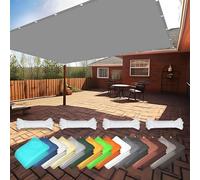 Voile d'ombrage imperméable avec cordes de fixation, protection UV pour terrasse et camping, gris, 3,2 x 7,5 m