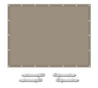 Voile d'ombrage imperméable avec protection UV - 6 x 7 m - 98 % - Pour jardin, terrasse, camping - Rectangle 4 x 1,5 m avec cordes - Couleur taupe