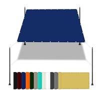 Voile d'ombrage imperméable avec protection UV à 98 % pour terrasse, pergola, balcon avec corde et kit de fixation Bleu marine 3,2 x 4 m