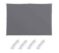 Voile d'ombrage imperméable avec protection UV Gris foncé 3,5 x 6,5 m Idéal pour patios, jardins, terrasses et événements Comprend une corde de 4 m pour une installation facile
