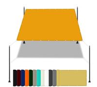 Voile d'ombrage imperméable carré 3,4 x 4,5 m Protection UV à 98 % avec corde et kit de fixation, parfait pour jardin, balcon, tonnelle, clôture colorée