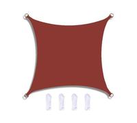 Voile d'ombrage imperméable carré 5 x 5 m - Bloque 95 % des rayons UV - Pour jardin, terrasse, cour et fête - Avec corde gratuite - Solution d'ombrage rouge brique