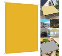 Voile d'ombrage imperméable en polyester PES, 3,5 x 6 m, protection UV et coupe-vent pour jardin, terrasse, camping en plein air, couleur dorée