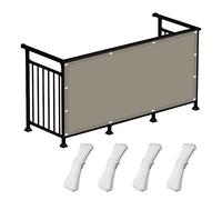 Voile d'ombrage imperméable et coupe-vent, 350 x 480 cm, pour balcon et jardin avec cordes d'installation, intimité et protection UV, couleur taupe pour camping