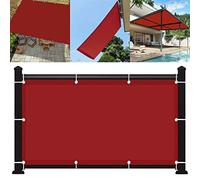 Voile d'ombrage imperméable personnalisable 7 x 9 m - Bloque 98 % des rayons UV - Pour extérieur, terrasse - Rouge avec kit de fixation complet pour une protection extérieure ultime