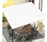 Voile d'ombrage imperméable pour extérieur, 1,7 x 3,8 m, protection UV pour jardin, terrasse, pare-soleil blanc avec œillets - et housse extérieure élégante