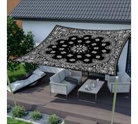 Voile d'ombrage imperméable pour extérieur - Bâche rectangulaire bohème anti-UV avec tissu à séchage rapide pour camping, pique-nique, pelouse, terrasse, jardin, cour, plage, abri (#4, 200 x 200 cm)