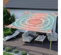 Voile d'ombrage imperméable pour extérieur - Bâche rectangulaire bohème anti-UV avec tissu à séchage rapide pour camping, pique-nique, pelouse, terrasse, jardin, cour, plage, abri (#3, 150 x 150 cm)