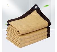 Voile d'ombrage imperméable pour extérieur - Protection UV à 90 % - Coupe-vent - Pour jardin et terrasse - Beige - Œillets - 6 x 8 m