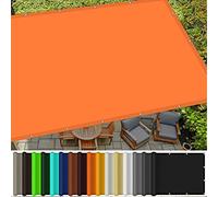 Voile d'ombrage imperméable pour jardin, 1 x 4 m, bloque 98 % des rayons UV, pour extérieur, terrasse et arrière-cour, voile d'ombrage durable avec 4 cordes pour une protection ultime - Orange